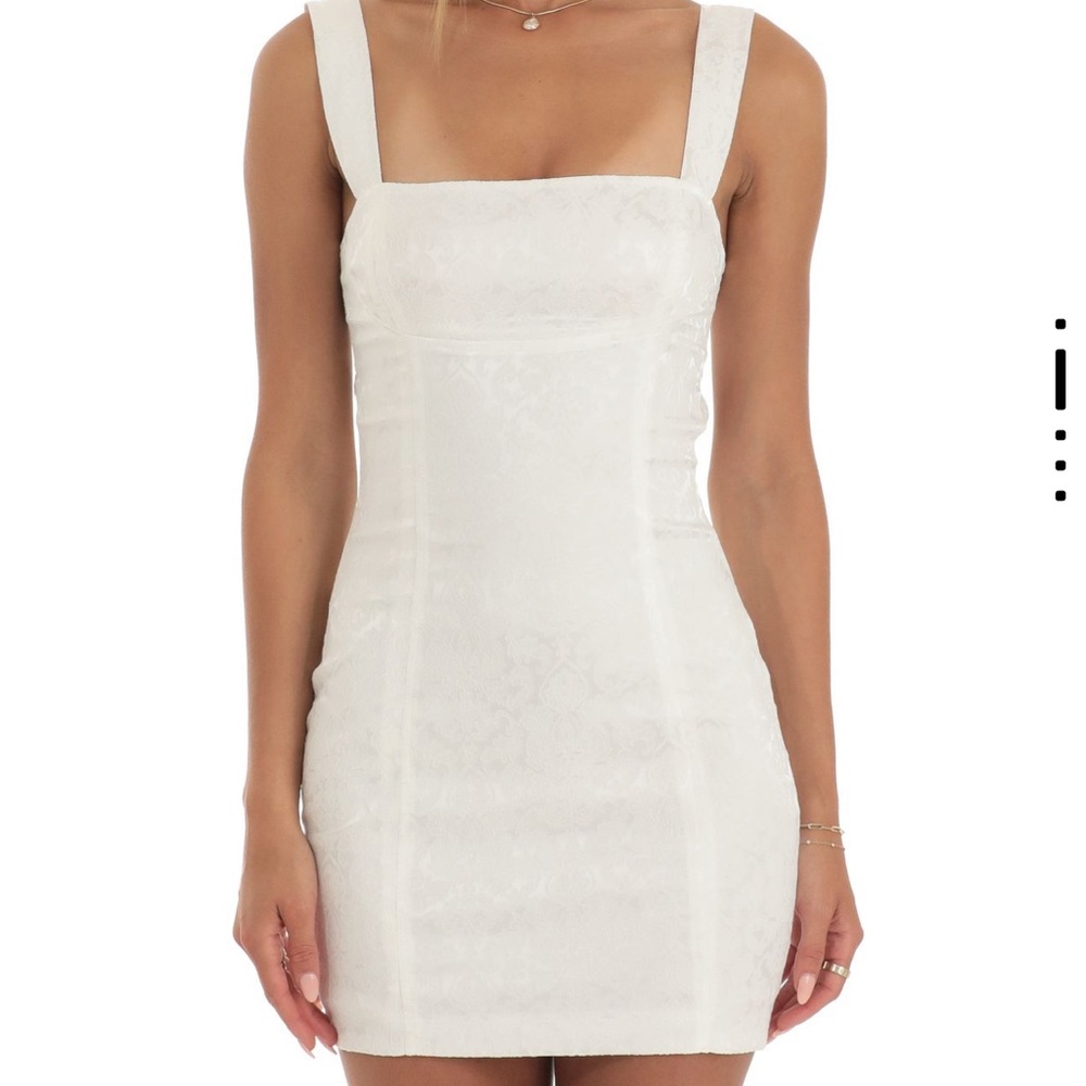 Lucy In The Sky - Jacquard Floral Dress White